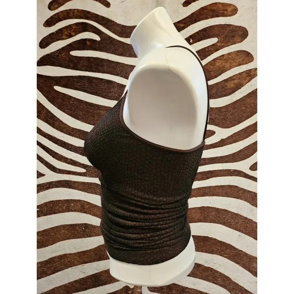Vintage NikiBiki Y2K Long Tank Top Brown Animal Print Grunge Whimsigoth OS - Picture 4 of 8
